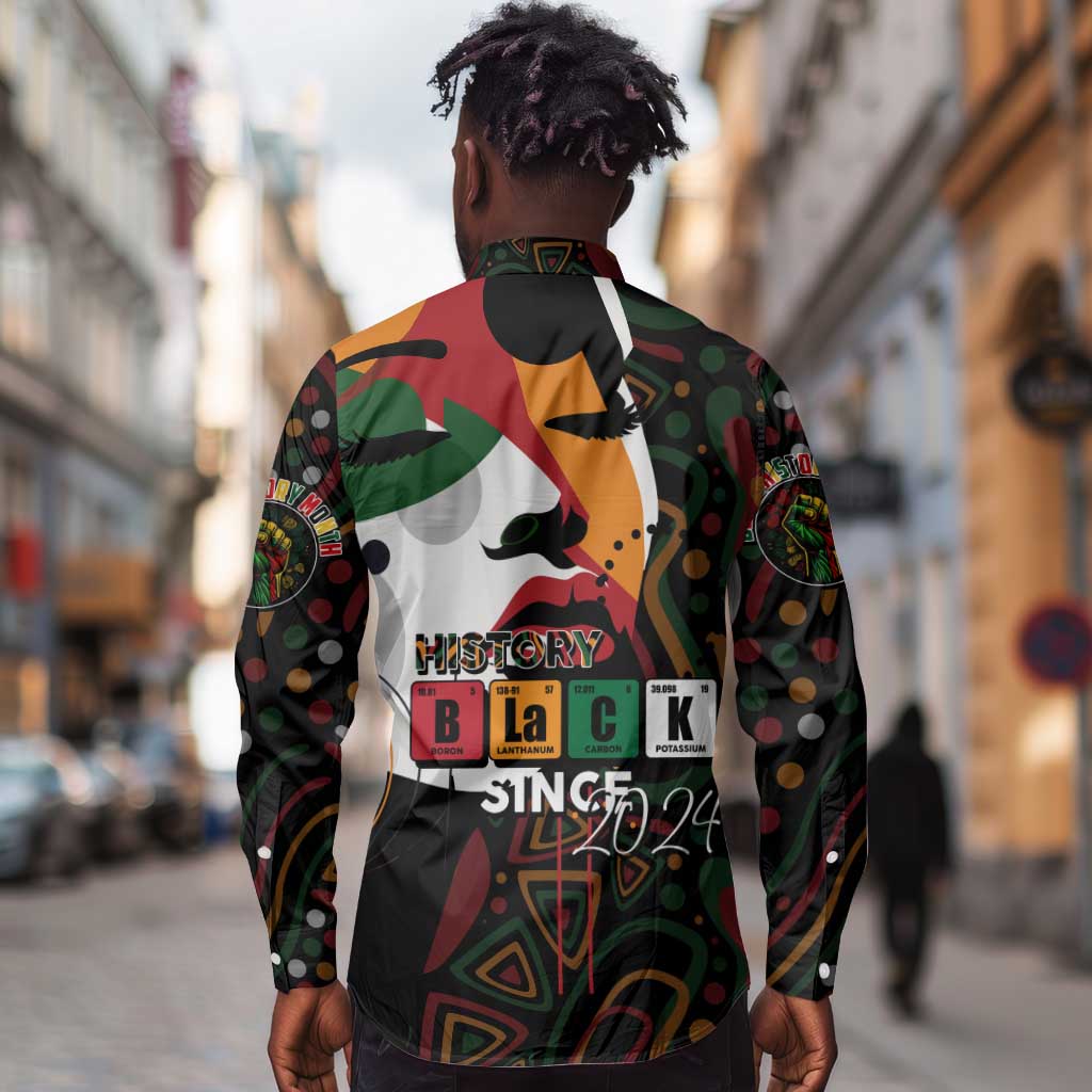 Personalized Black History Month Long Sleeve Button Shirt Since 2024 Chemistry Style