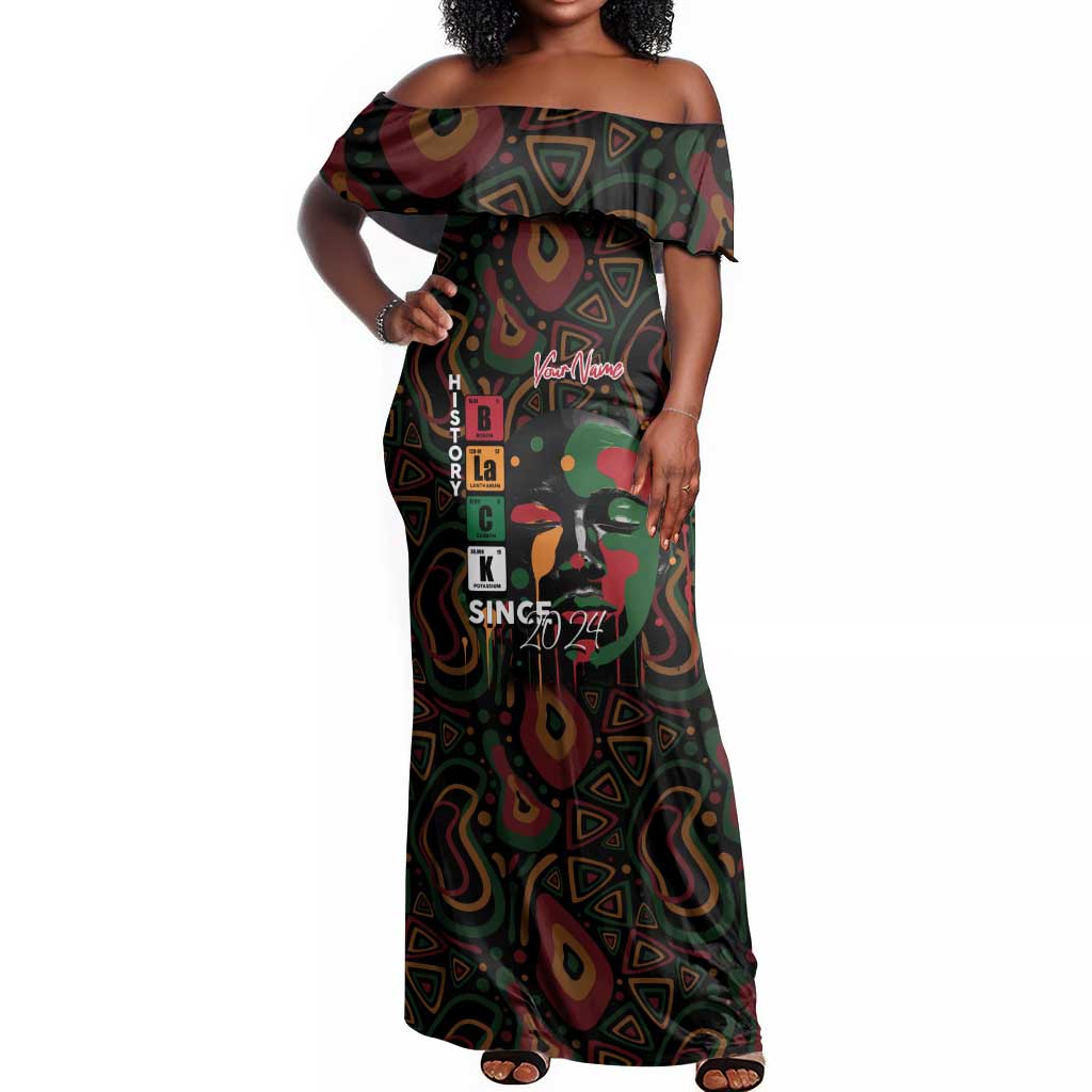 Personalized Black History Month Off Shoulder Maxi Dress Since 2024 Chemistry Style