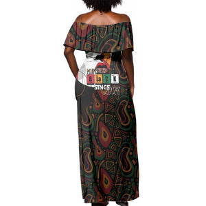 Personalized Black History Month Off Shoulder Maxi Dress Since 2024 Chemistry Style