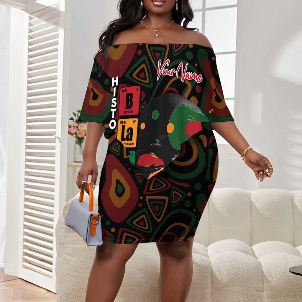 Personalized Black History Month Off Shoulder Short Dress Since 2024 Chemistry Style