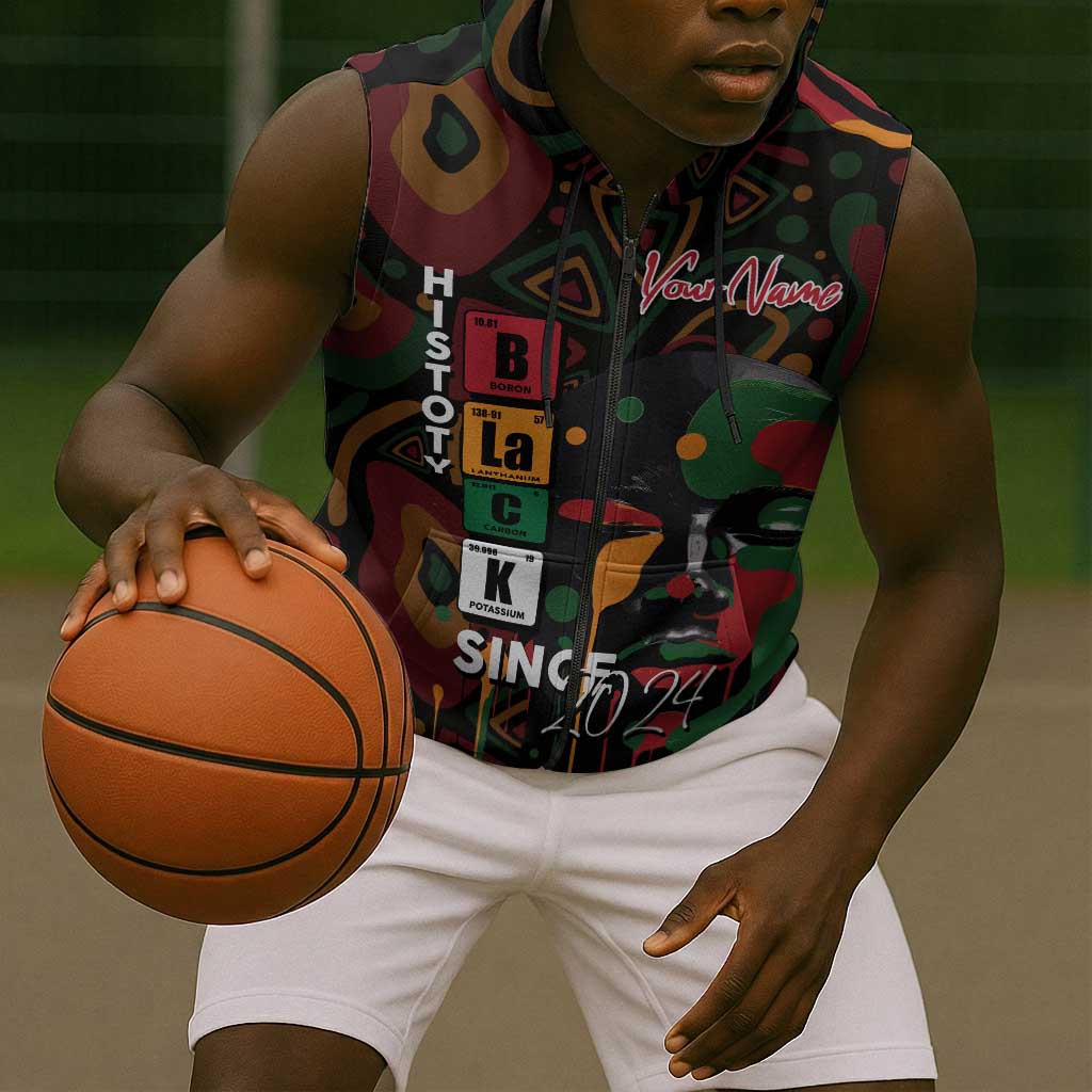 Personalized Black History Month Sleeveless Zip Hoodie Since 2024 Chemistry Style - African Pride