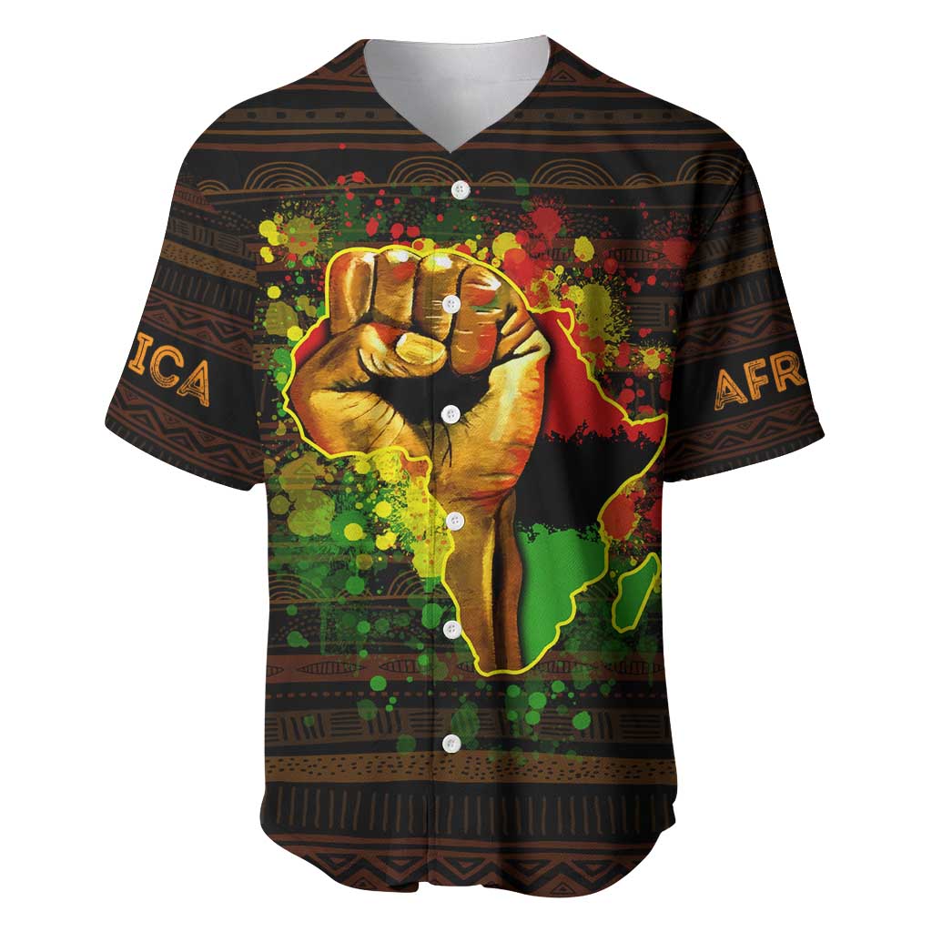 Black Power Baseball Jersey Africa Map