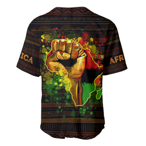 Black Power Baseball Jersey Africa Map