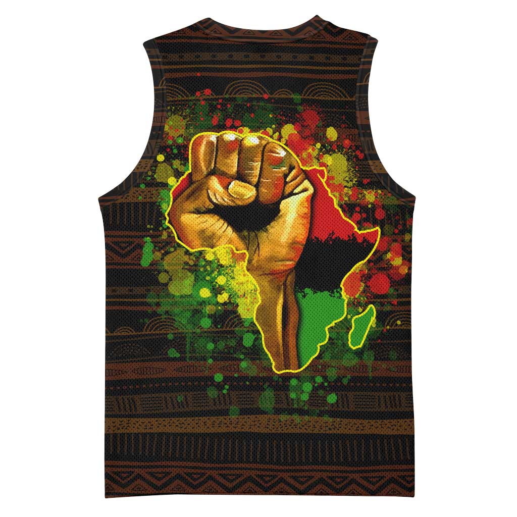 Black Power Basketball Jersey Africa Map DT02