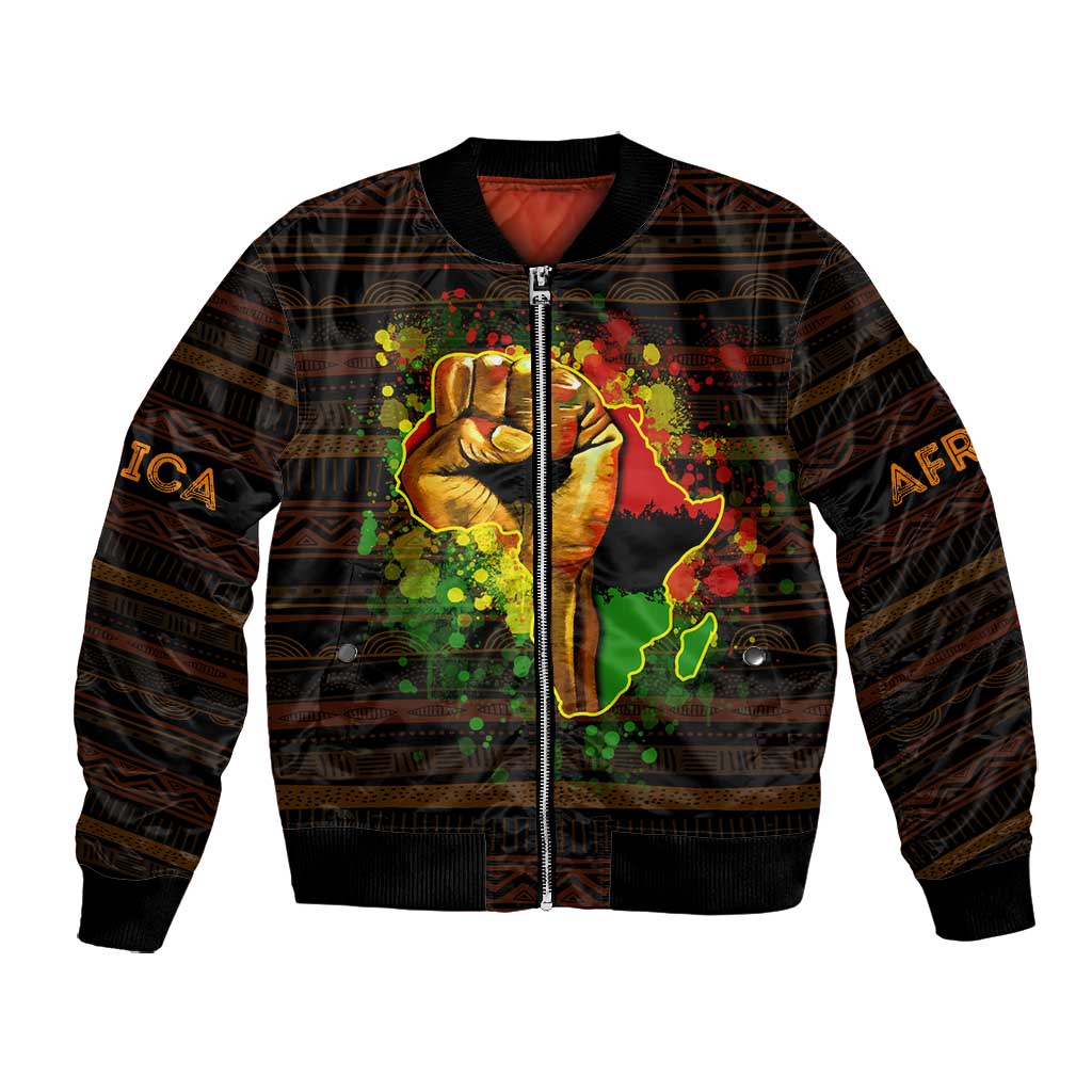 Black Power Bomber Jacket Africa Map
