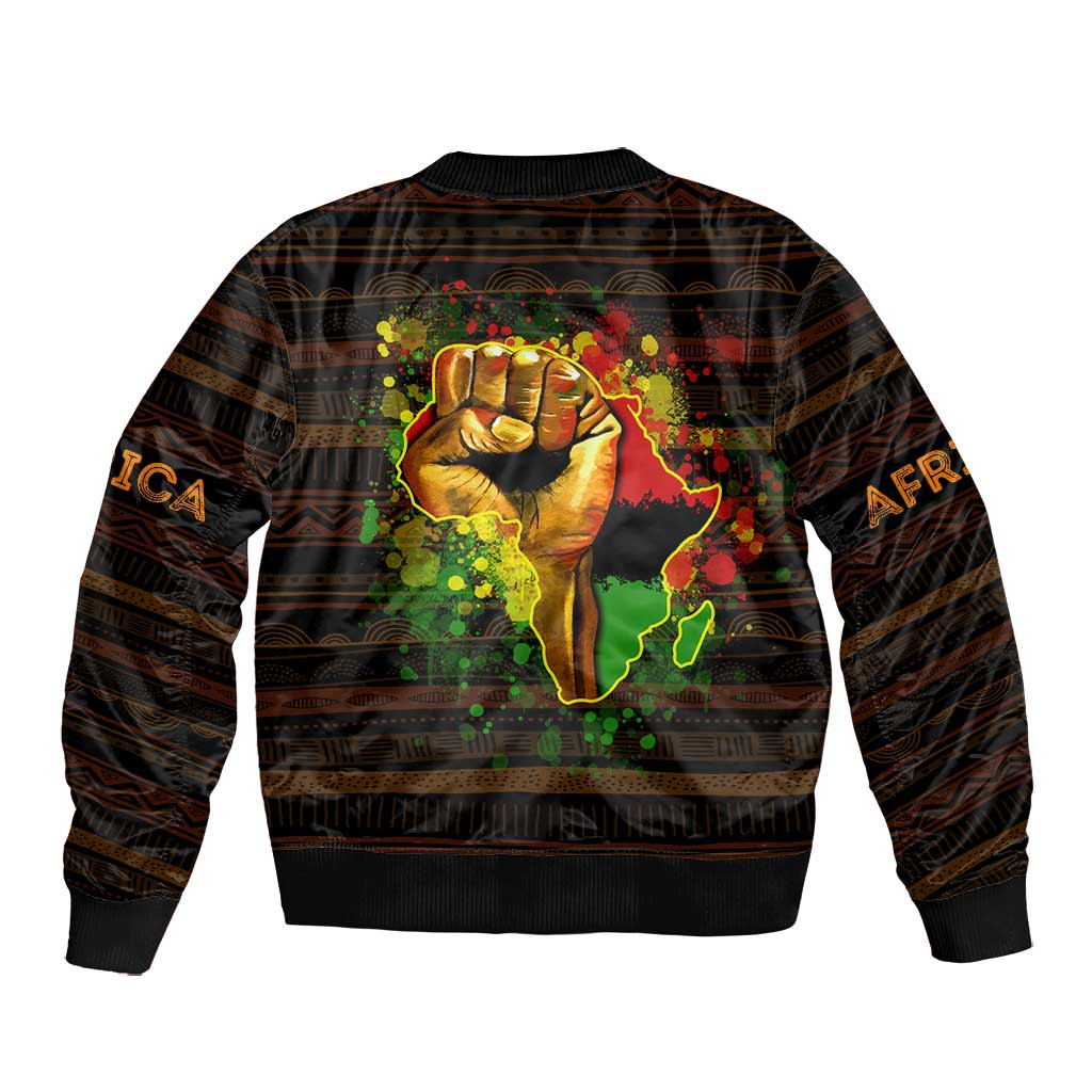 Black Power Bomber Jacket Africa Map