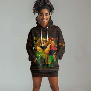 Black Power Hoodie Dress Africa Map