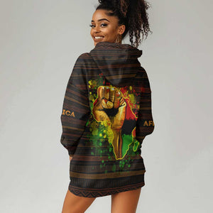 Black Power Hoodie Dress Africa Map