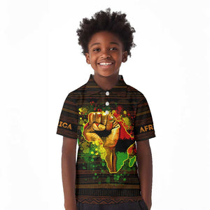 Black Power Kid Polo Shirt Africa Map