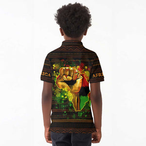 Black Power Kid Polo Shirt Africa Map