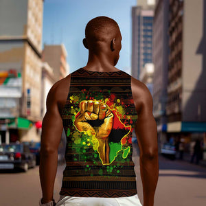 Black Power Men Tank Top Africa Map