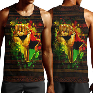 Black Power Men Tank Top Africa Map