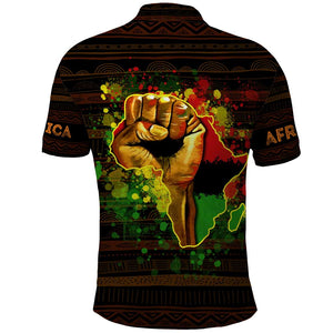 Black Power Polo Shirt Africa Map