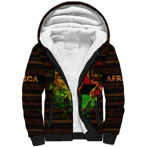 Black Power Sherpa Hoodie Africa Map