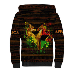 Black Power Sherpa Hoodie Africa Map