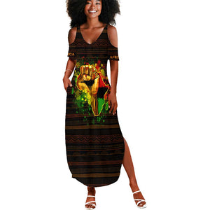 Black Power Summer Maxi Dress Africa Map