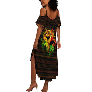 Black Power Summer Maxi Dress Africa Map