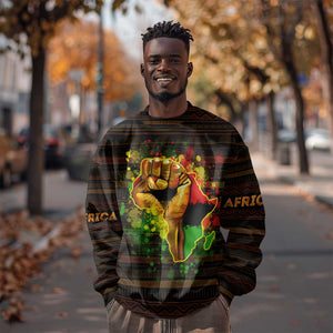 Black Power Sweatshirt Africa Map