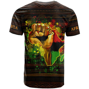 Black Power T shirt Africa Map