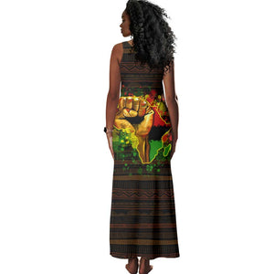 Black Power Tank Maxi Dress Africa Map