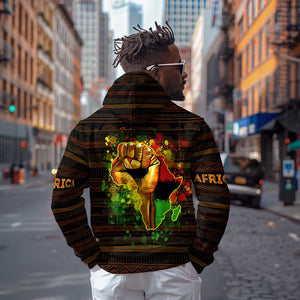 Black Power Zip Hoodie Africa Map