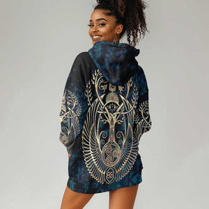 Adinkra Symbols Hoodie Dress Tree of Life