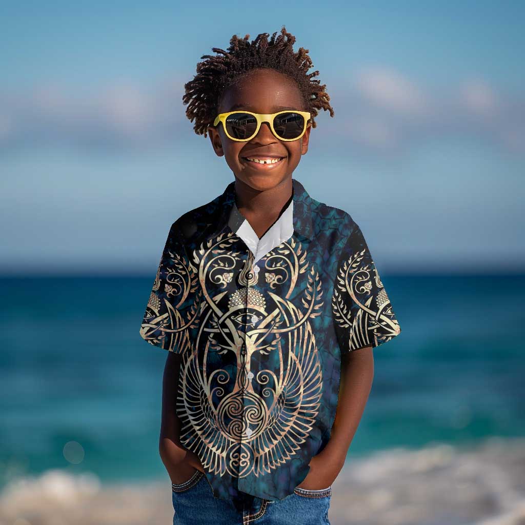 Adinkra Symbols Kid Hawaiian Shirt Tree of Life