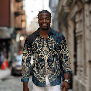 Adinkra Symbols Long Sleeve Button Shirt Tree of Life