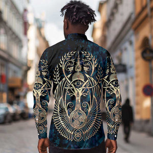 Adinkra Symbols Long Sleeve Button Shirt Tree of Life