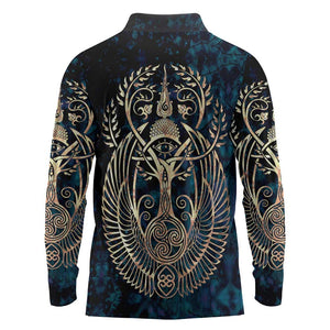 Adinkra Symbols Long Sleeve Polo Shirt Tree of Life