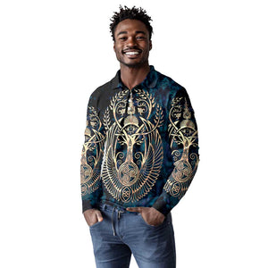 Adinkra Symbols Long Sleeve Polo Shirt Tree of Life