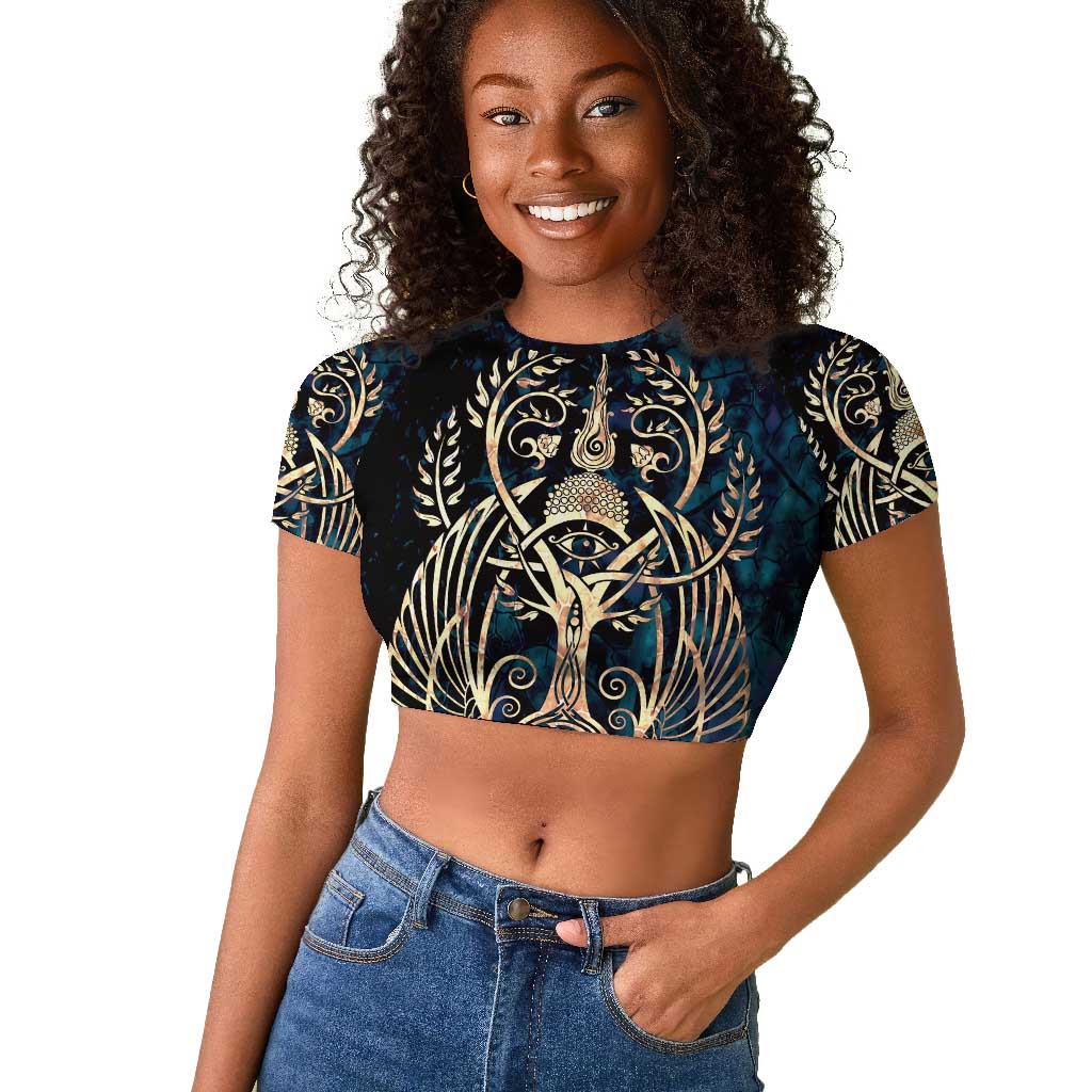 Adinkra Symbols Raglan Cropped T shirt Tree of Life