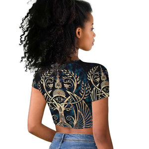 Adinkra Symbols Raglan Cropped T shirt Tree of Life