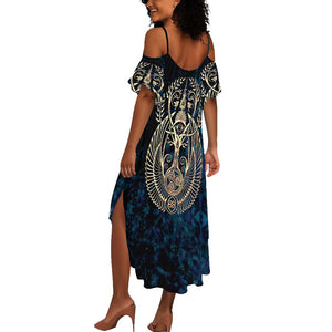 Adinkra Symbols Summer Maxi Dress Tree of Life