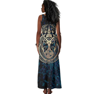 Adinkra Symbols Tank Maxi Dress Tree of Life