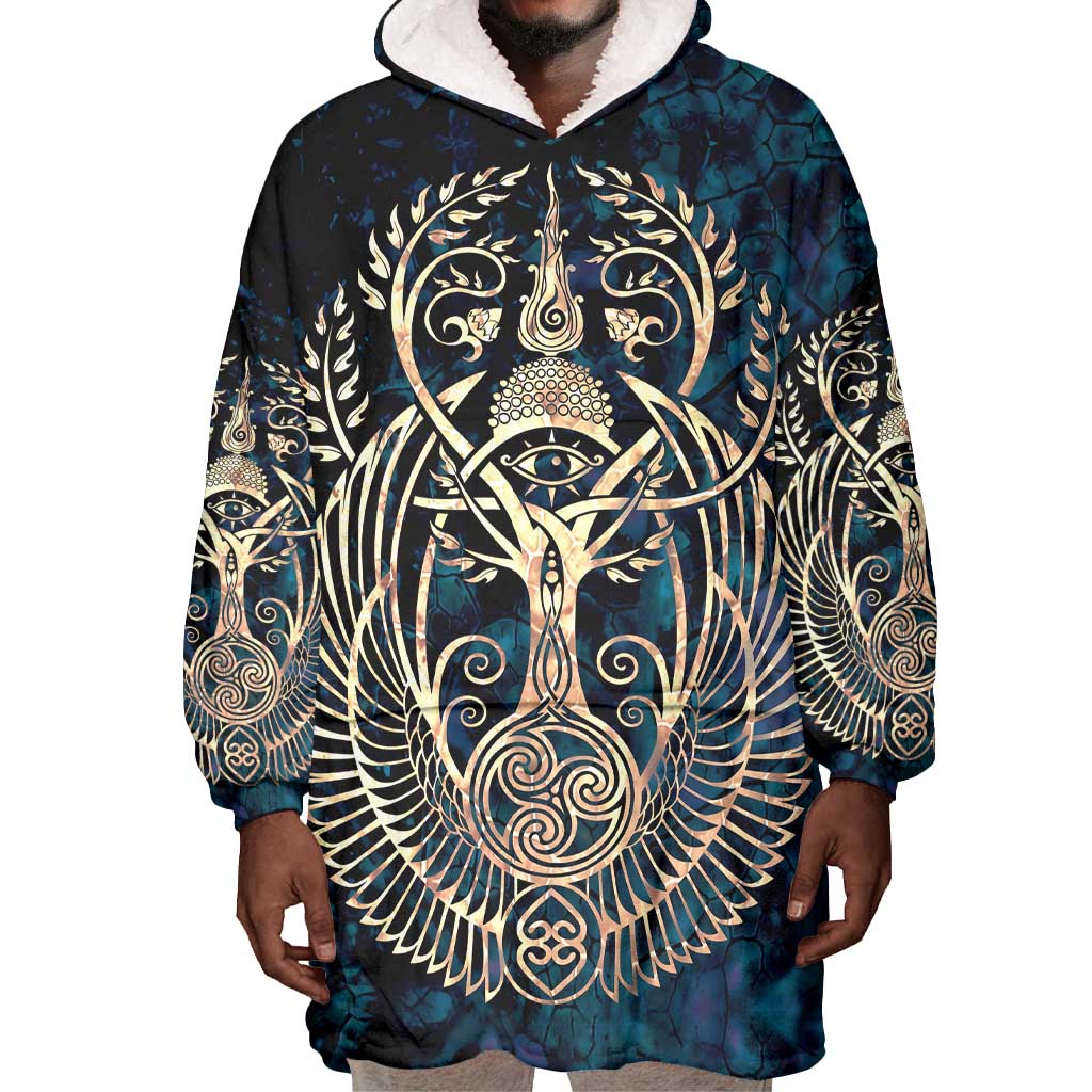 Adinkra Symbols Wearable Blanket Hoodie Tree of Life