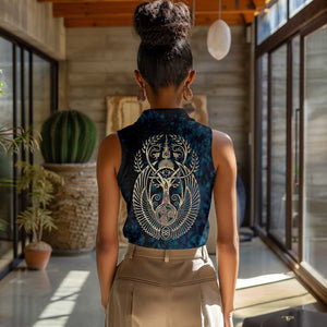 Adinkra Symbols Women Sleeveless Polo Shirt Tree of Life