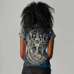 Adinkra Symbols Women V-Neck T-Shirt Tree of Life