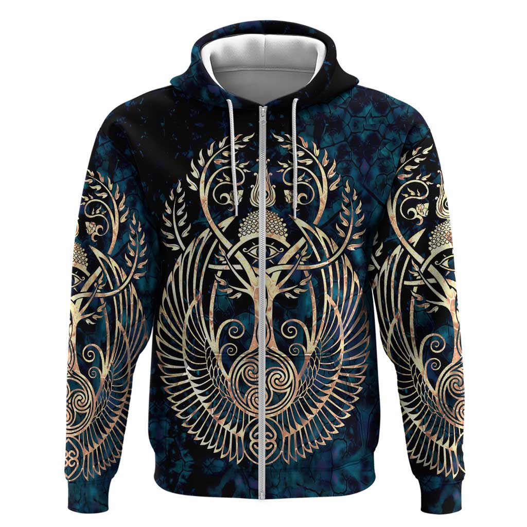 Adinkra Symbols Zip Hoodie Tree of Life