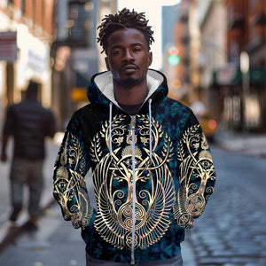 Adinkra Symbols Zip Hoodie Tree of Life