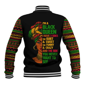 Three Sides Of Me Baseball Jacket African Women Black Queen DT02