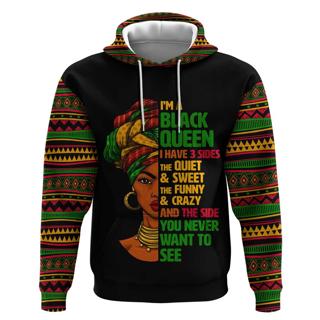 Three Sides Of Me Hoodie African Women Black Queen