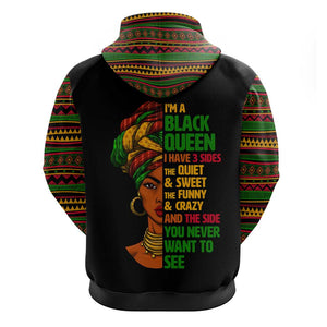 Three Sides Of Me Hoodie African Women Black Queen