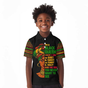 Three Sides Of Me Kid Polo Shirt African Women Black Queen