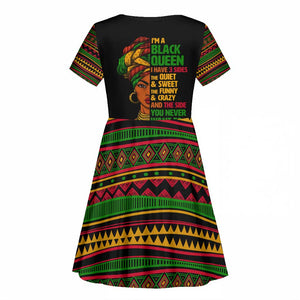 Three Sides Of Me Kid Short Sleeve Dress African Women Black Queen