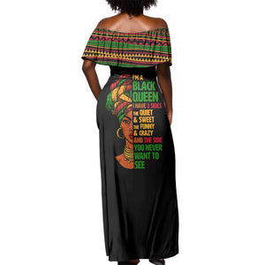 Three Sides Of Me Off Shoulder Maxi Dress African Women Black Queen