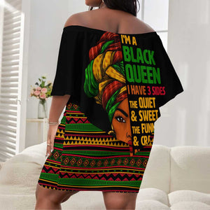 Three Sides Of Me Off Shoulder Short Dress African Women Black Queen