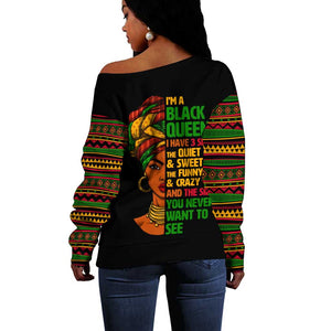 Three Sides Of Me Off Shoulder Sweater African Women Black Queen