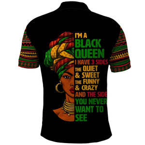 Three Sides Of Me Polo Shirt African Women Black Queen