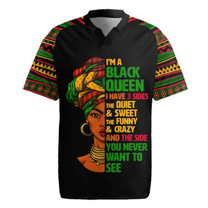 Three Sides Of Me Rugby Jersey African Women Black Queen